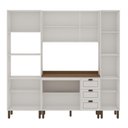 Ver imagem 4 de Cozinha Completa Americana 10 Portas 3 Gavetas MDF 230cm Branca com Ébano