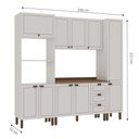 Ver imagem 3 de Cozinha Completa Americana 10 Portas 3 Gavetas MDF 230cm Branca com Ébano