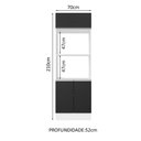 Ver imagem 3 de Torre Quente Armário de Cozinha 100% MDF 70 cm para 2 Fornos Branco/Preto Acordes Madesa