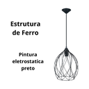 Ver imagem 4 de Pendente para Teto Ferro Luminária Aramado