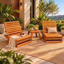 Ver imagem 6 de Conjunto com 2 Espreguiçadeiras Poltrona Mawi de Madeira Maciça + Mesa Lateral
