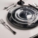 Ver imagem 4 de Kit 6 Pratos Rasos de Cristal Pearl Wolff 28cm Redondo Borda Bolinhas Refeição
