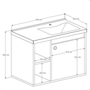 Ver imagem 4 de Conj Gab C/ Espelheira e Cuba para Banheiro Adonis - Pérola / Cinza