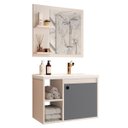 Ver imagem 2 de Conj Gab C/ Espelheira e Cuba para Banheiro Adonis - Pérola / Cinza