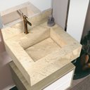 Ver imagem 5 de Conjunto Max para Banheiro Espelho, Bancada Com Cuba Esculpida e Prateleira Em Porcelanato 60cm 