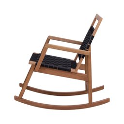 Poltrona de Balanço com Fita Trançada Garden Natural/Preto - 5