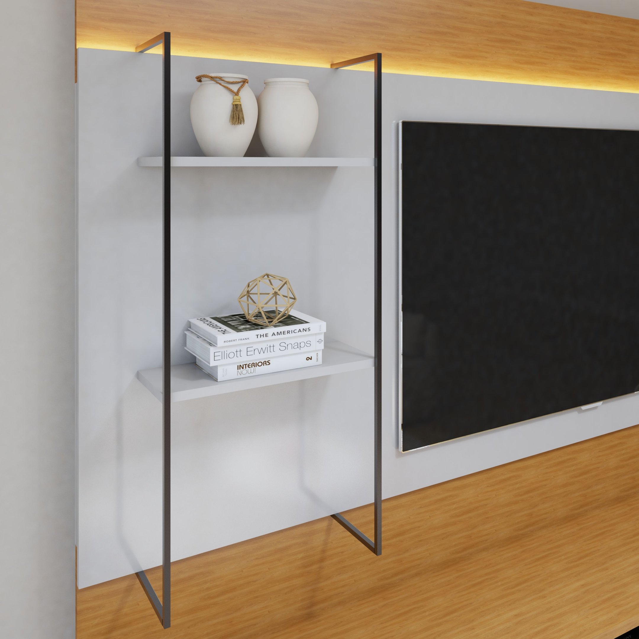 Rack com Painel para TV até 65 Polegadas 100% MDF com LED Granada - 8
