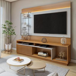 Rack com Painel para TV até 65 Polegadas 100% MDF com LED Granada - 1