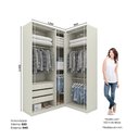 Ver imagem 4 de Guarda Roupa Modulado de Canto 5 Portas 3 Gavetas Seletto Henn