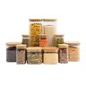 Kit 11 Potes de Vidro com Tampa de Bambu Herméticos Quadrados - Tüd - 1