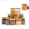 Kit 11 Potes de Vidro com Tampa de Bambu Herméticos Quadrados - Tüd - 2