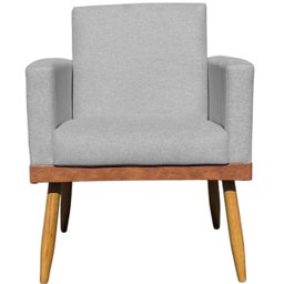 Poltrona Decorativa Nina no Linho Base Compose - Dritex:linho Cinza - 2