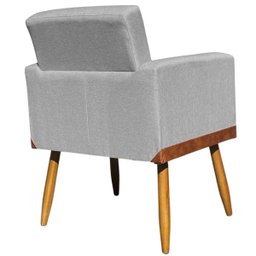 Poltrona Decorativa Nina no Linho Base Compose - Dritex:linho Cinza - 4