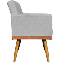Poltrona Decorativa Nina no Linho Base Compose - Dritex:linho Cinza - 5