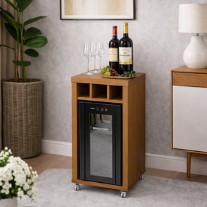 Adegueira Bancada Embutir Adega Vinhos com Rodízios:freijo