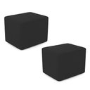 Ver imagem 1 de Kit 02 Puffs Decorativos Living Yumi Retangular 60cm Bouclê Preto - Abmaza