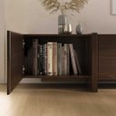 Ver imagem 6 de Rack 220 cm TV 85 Modular para Sala Grande 3 Portas Madeira Cor Imbuia Leila Idimex