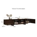 Ver imagem 3 de Rack 220 cm TV 85 Modular para Sala Grande 3 Portas Madeira Cor Imbuia Leila Idimex