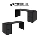 Ver imagem 2 de Mesa para Escritório com Balcão e Armário Aéreo 170cm Preto