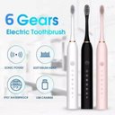 Ver imagem 7 de Super Kit 2 Escovas Elétrica Sônica Adulto Clean Pro Recarregável Multi Saúde