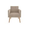 Kit 6 Poltronas Decorativas Clínica Escritório Suede Bege - 3