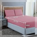 Ver imagem 3 de Jogo de Cama Lençol King Size 300 Fios Algodão 4 Peças Conjunto com Elástico e Fronhas:rose