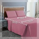 Ver imagem 2 de Jogo de Cama Lençol King Size 300 Fios Algodão 4 Peças Conjunto com Elástico e Fronhas:rose