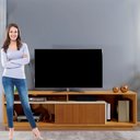Ver mais imagens de Rack para TV até 75 Polegadas 100% MDF Ripado Granada