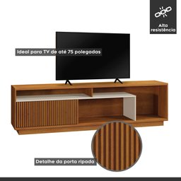 Rack para TV até 75 Polegadas 100% MDF Ripado Granada - 2
