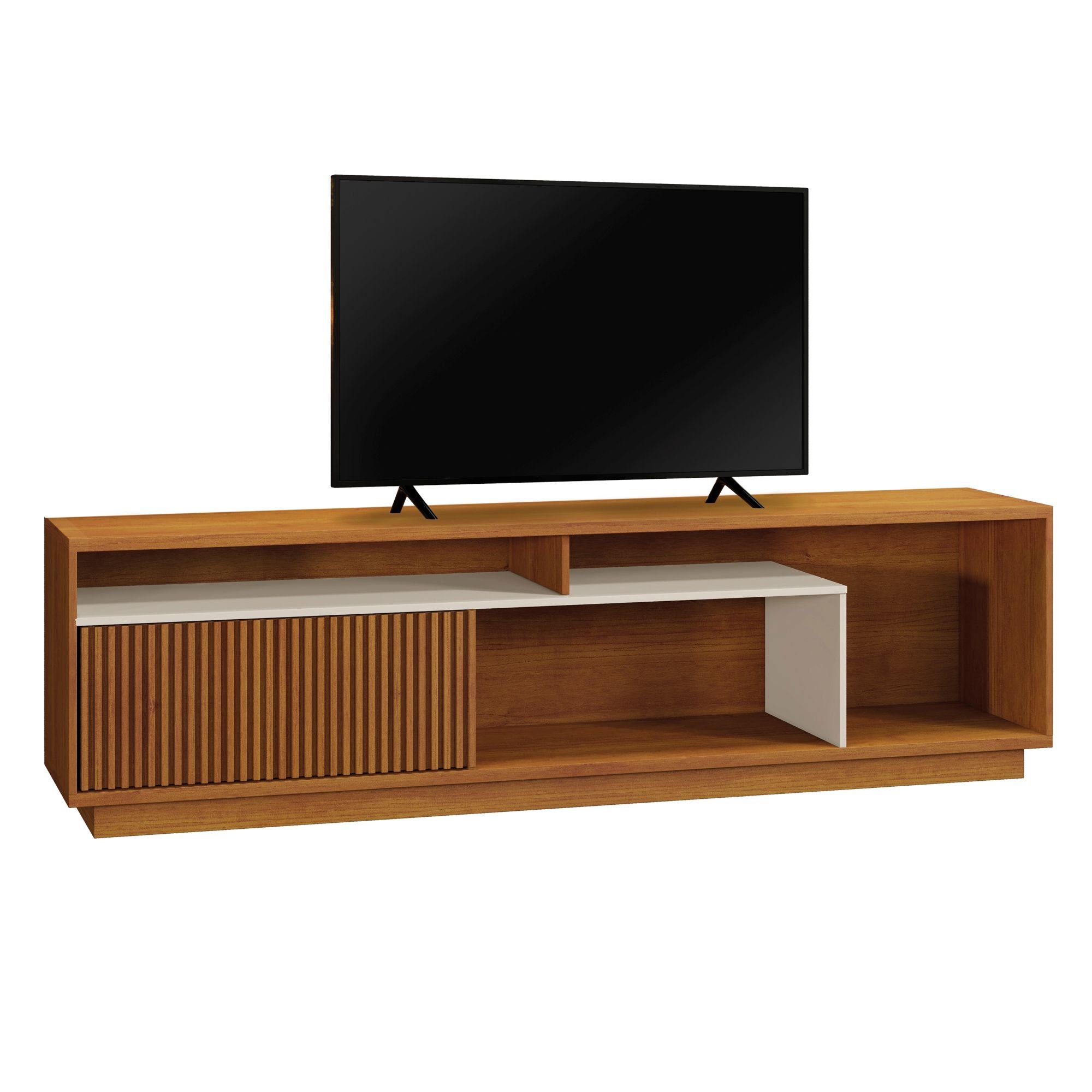 Rack para TV até 75 Polegadas 100% MDF Ripado Granada - 9