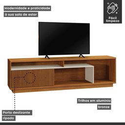 Rack para TV até 75 Polegadas 100% MDF Ripado Granada - 3