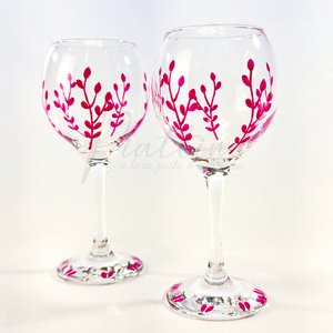 02und Taça de Vidro - Ramos Pink Elegance Personalizada
