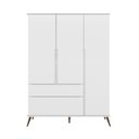 Ver imagem 4 de Guarda Roupa Roupeiro Infantil Melinda 3 Pts 2 Gav Quarto de Bebê Retrô 100% MDF Branco Phoenix
