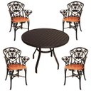 Ver imagem 1 de Jogo de Mesa 90cm Aluminio 4 Cadeiras Viena Malbec Assento Madeira Jantar Cozinha Varanda
