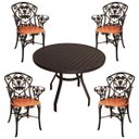 Ver imagem 1 de Jogo de Mesa 90cm Aluminio 4 Cadeiras Viena Malbec Assento Madeira Jantar Cozinha Varanda
