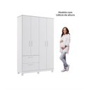 Ver imagem 6 de Guarda-Roupa Infantil 100% MDF 4 Portas e 2 Gavetas 129cm Multimóveis Crper-GRP134 Branco