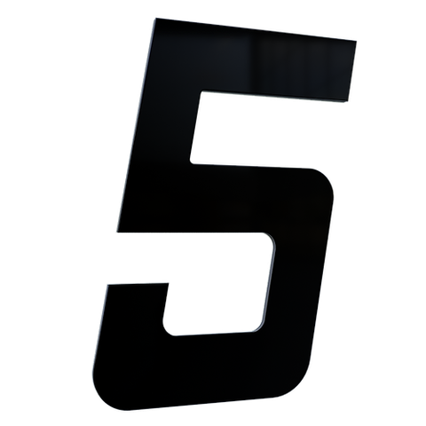 Número 130mm Garbo Font - Preto - Metalmidia 5