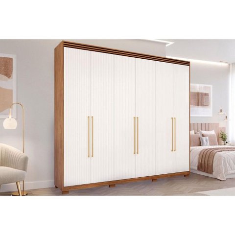 Guarda Roupa 6 Portas 5GV c/Pés Aurora Panan Cinamomo