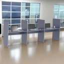 Ver imagem 3 de Mesa de Atendimento 3 Lugar Iron Azul