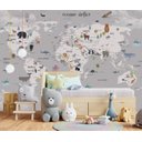 Ver imagem 3 de Papel de parede infantil mapa mundi para quarto de bebê M² VR54
