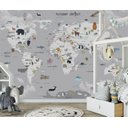 Ver imagem 4 de Papel de parede infantil mapa mundi para quarto de bebê M² VR54