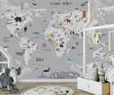 Ver imagem 4 de Papel de parede infantil mapa mundi para quarto de bebê M² VR54
