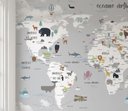 Ver imagem 2 de Papel de parede infantil mapa mundi para quarto de bebê M² VR54
