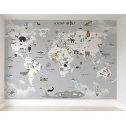 Papel de parede infantil mapa mundi para quarto de bebê M² VR54 - 1
