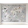Papel de parede infantil mapa mundi para quarto de bebê M² VR54 - 1