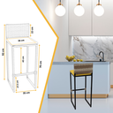 Ver imagem 2 de Kit 2 Banquetas Quadrada Junco Cappuccino para Balcão Ilha Cozinha Área Gourmet Bancada Piscina Bar