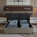 Ver imagem 6 de Cama Box Baú Casal Colchão Comfort Class Pillow Top 138x188 Marrom/suede Bege