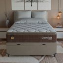 Ver mais imagens de Cama Box Baú Casal Colchão Comfort Class Pillow Top 138x188 Marrom/suede Bege