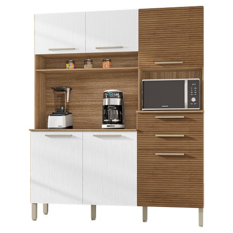 Armário de Cozinha Completa Montesa 6 Portas 2 Gavetas Freijó / Supremo