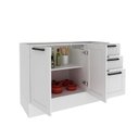 Ver imagem 2 de Balcão de Cozinha 2 Portas e 3 Gavetas com Divisor de Talheres 120cm Grazi MDF Branco